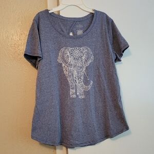 Women's Blue Elephant Print Pajama Top